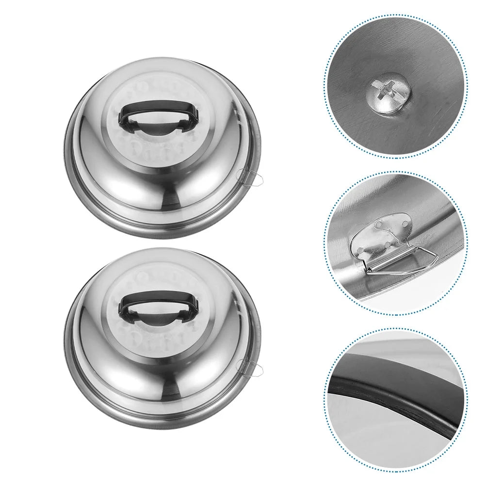 unbranded 2Pcs Stainless Steel Pot Covers 28.5cm Pot Lids Kitchen Accessories (Silver) – Durable Stainless Steel Construction for Streamlined Everyday Routines