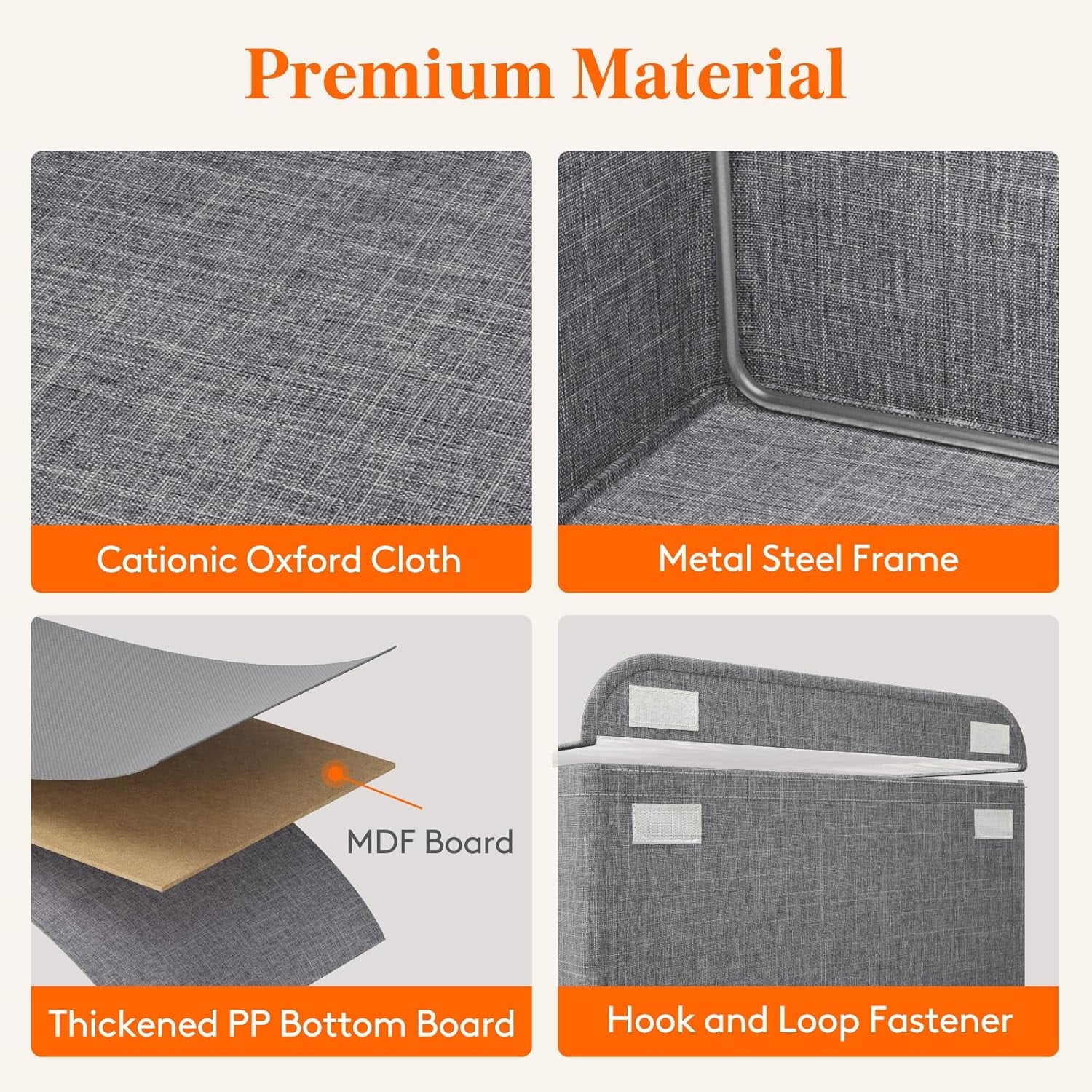 Fabric Storage Boxes 6 Pcs Stackable Storage Bins with Clear Lids Foldable Oxford Cloth Cube Closet Organizer Baskets Clothes Containers for Towels Blankets Books Light Grey-Large – Foldable Space-Saving Design for Streamlined Everyday Routines