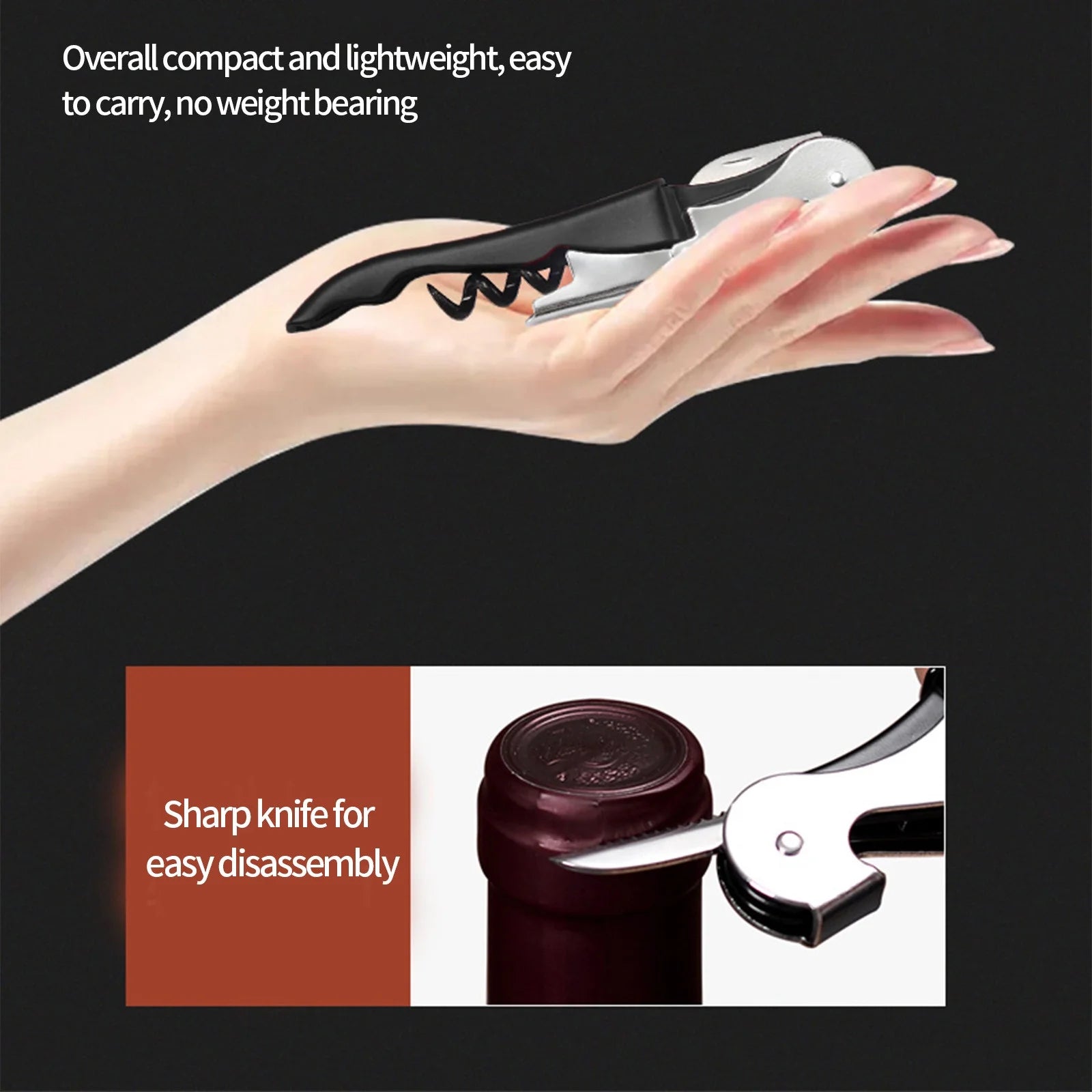 Hiroekza Opener Waiters Key For Servers Bartender With Foil Cutter Jar Opener Manual Bottle Opener Double Hinged Bottle Opener Kitchen Gadgets Clearance – Convenient Drink Preparation for Streamlined Everyday Routines