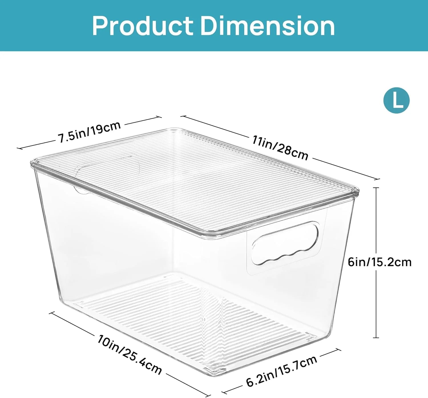 Clear Stackable Storage Bins with Lids Large Plastic Containers with Handle for Pantry Organizer and Storage,Suitable for Bathroom,Cabinet,Kitchen,Fridge,Closet Organization – Stackable Organization for Streamlined Everyday Routines