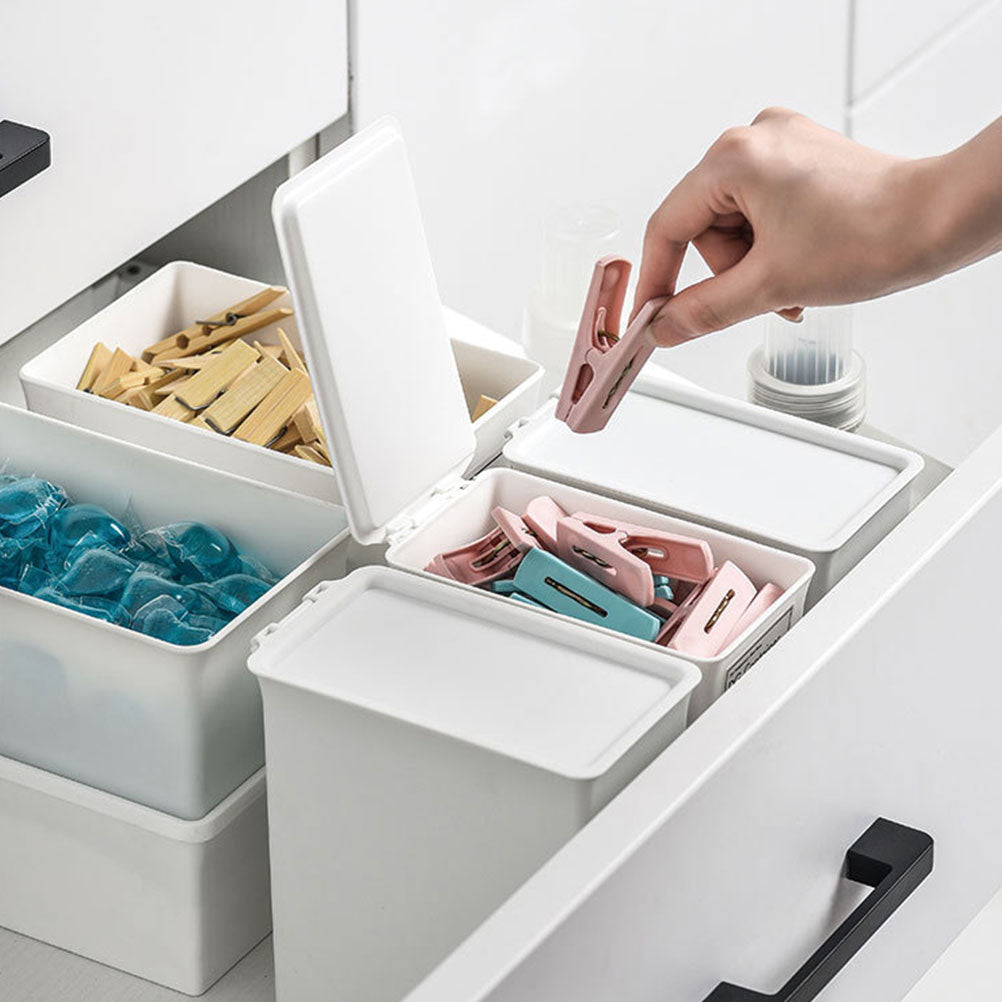 6 pcsHome Use Storage Box Lid Washing Powder Box Storage Box Practical Container – Practical Home Organization for Streamlined Everyday Routines
