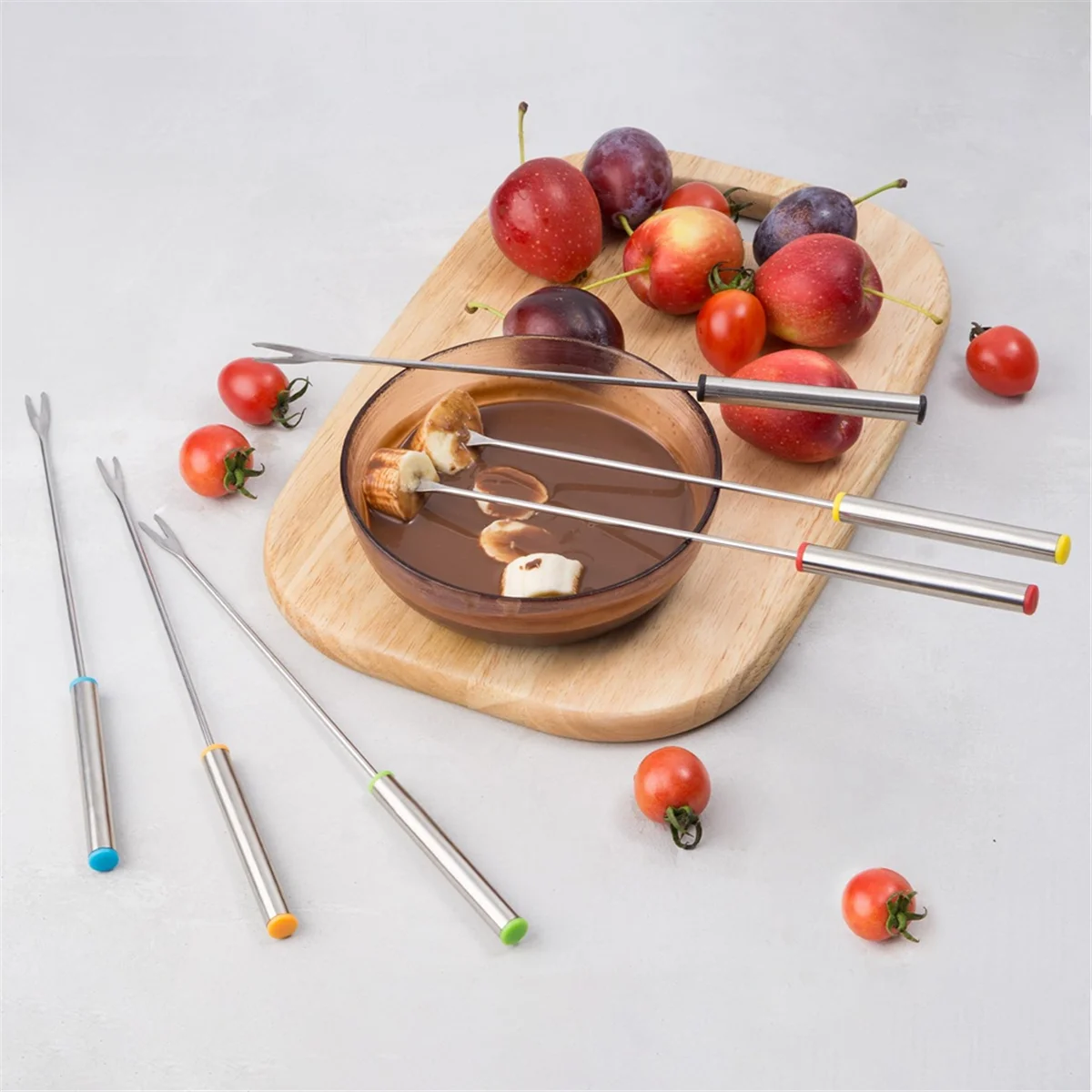 12PCS 9.5 Inch Color-Coded Stainless Steel Fondue Forks Cheese Fork Fruit with Heat-Blocking – Durable Stainless Steel Construction for Streamlined Everyday Routines