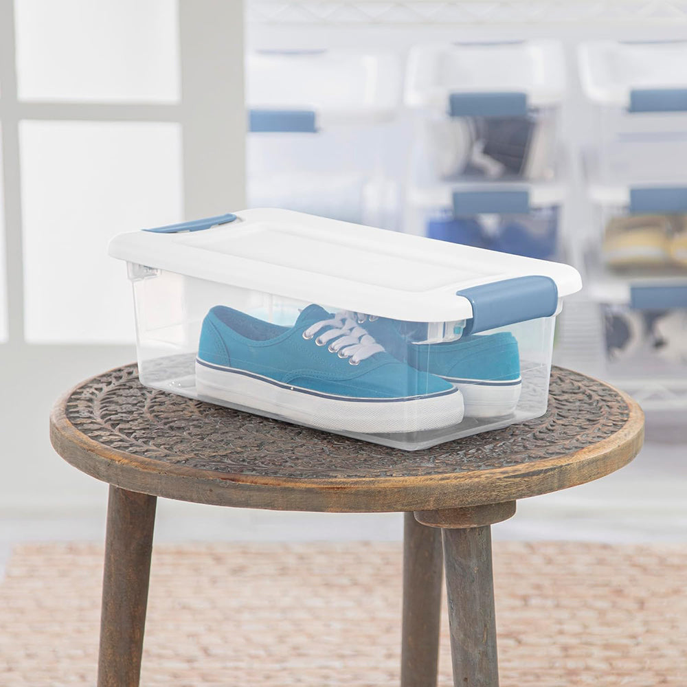 12-Pack Latching Box Stackable Storage Bins with Lids Clear Plastic 6 Quart – Stackable Organization for Streamlined Everyday Routines