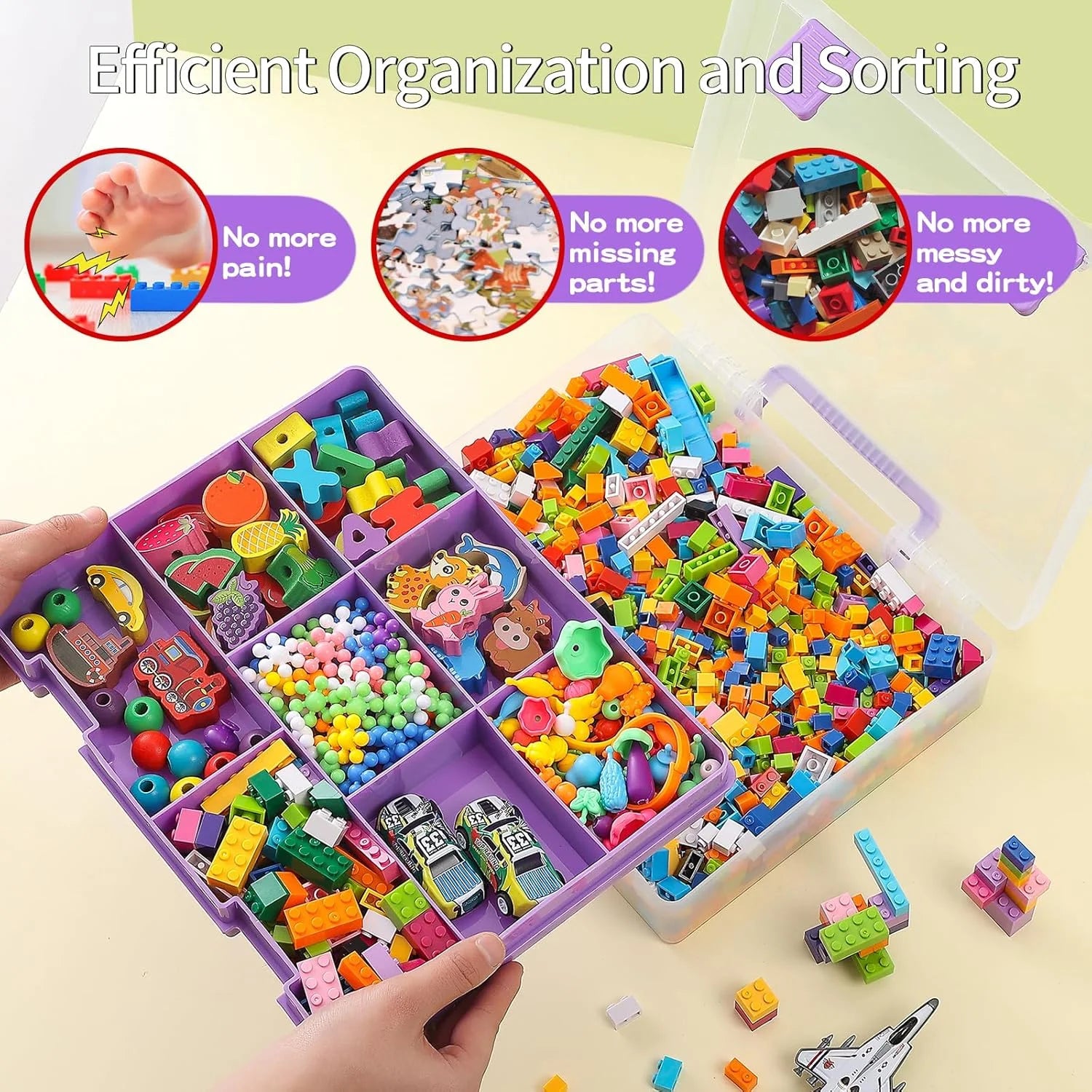 Douorgan Toy Storage Organizer for Lego Stackable Organizer Bins Portable Organizer Containers Storage Box Plastic Case for Bead Bracelet Making DIY Jewelry Nail Charms (Blue) – Stackable Organization for Streamlined Everyday Routines