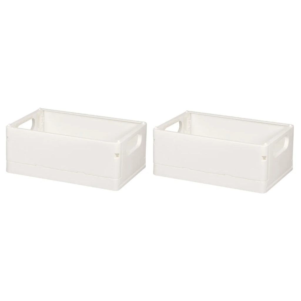 2pcs Household Storage Box Storage Organizer Box Foldable Box Plastic Desktop Makeup Storage Case – Foldable Space-Saving Design for Streamlined Everyday Routines