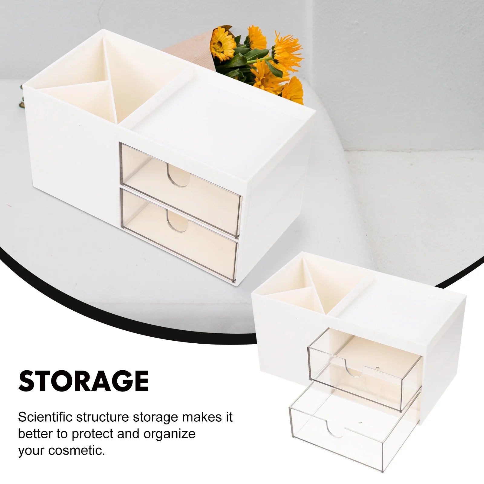 Adjustable Cosmetic Display Highlighter Bathroom Storage Box Office Container – Adjustable Everyday Design for Streamlined Everyday Routines