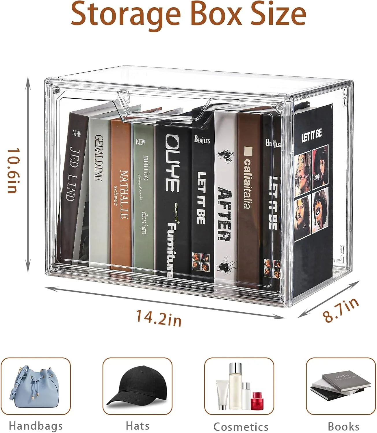 3 Pack Clear Storage Bins with Lids Storage Containers with Magnetic Door Stackable Acrylic Display Case for Handbags Cosmetic Multifunctional Storage Boxes for Dorm Living Room Bedroom Storage – Stackable Organization for Streamlined Everyday Routines