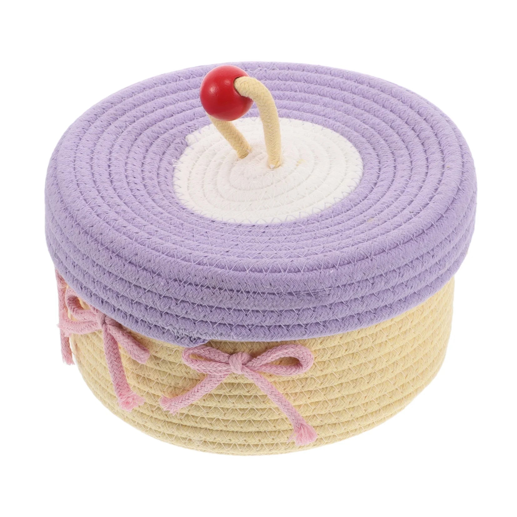 Woven Cotton Rope Basket With Lid Jewelry Storage Box Cute Basket Cotton Rope Basket Storage Woven Basket Woven Rope Basket Bathroom Basket Organizer – Secure Lid Design for Streamlined Everyday Routines
