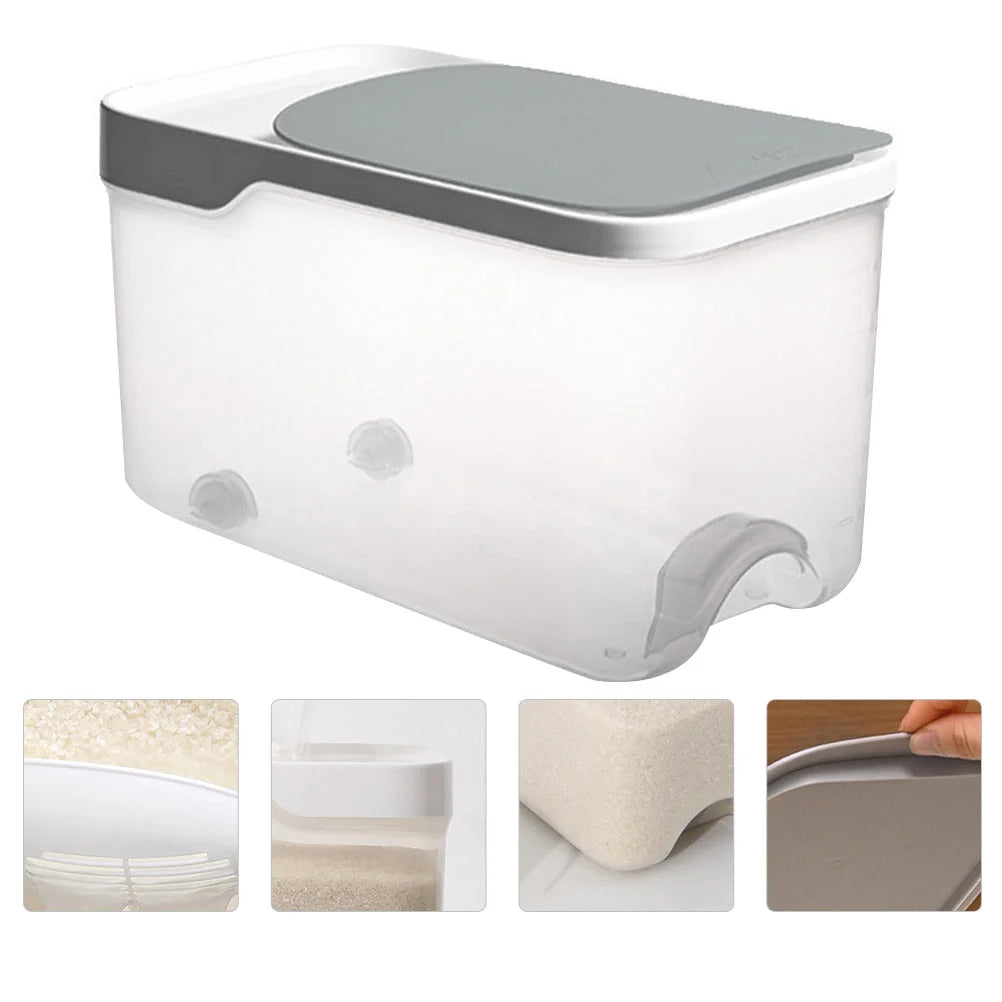20 Catties Rice Storage Box Jar Cereal Container Dispenser Office Grey – Practical Home Organization for Streamlined Everyday Routines