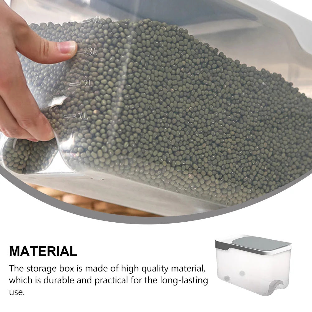 20 Catties Rice Storage Box Jar Cereal Container Dispenser Office Grey – Practical Home Organization for Streamlined Everyday Routines