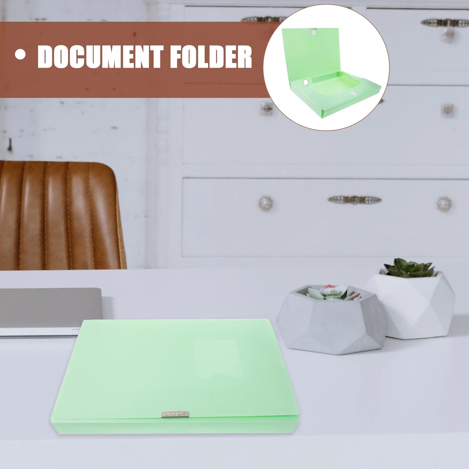 A4 File Box Photo Storage Boxes Organizer Folder Office Light Green – Practical Home Organization for Streamlined Everyday Routines