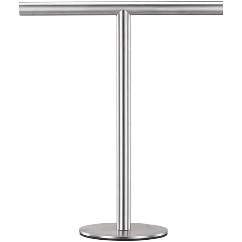 Brushed Standing Towel Rack Heavy Duty Base Stainless Steel T-Shaped Hand Towel Stand for Bathroom Kitchen. – Durable Stainless Steel Construction for Streamlined Everyday Routines