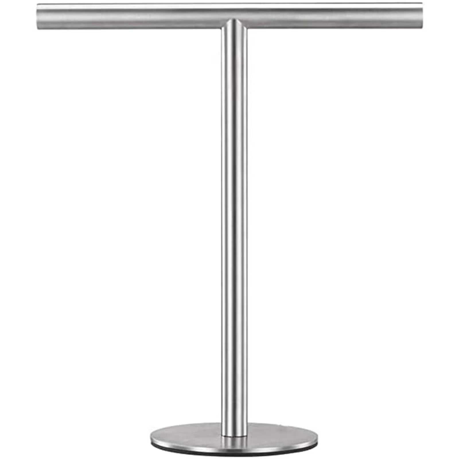 Brushed Standing Towel Rack Heavy Duty Base Stainless Steel T-Shaped Hand Towel Stand for Bathroom Kitchen. – Durable Stainless Steel Construction for Streamlined Everyday Routines