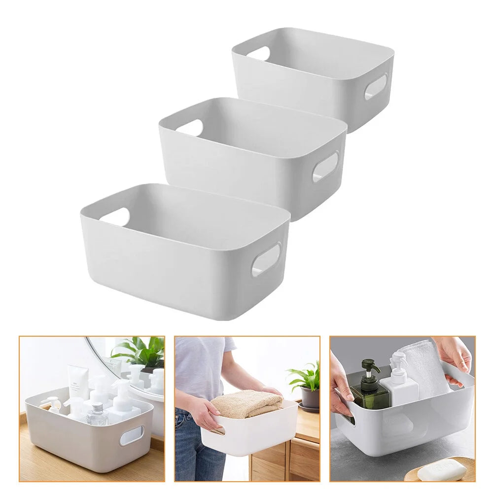Basket Storage Box Three-Piece Set Medium Containers Boxes – Convenient Multi-Piece Set for Streamlined Everyday Routines
