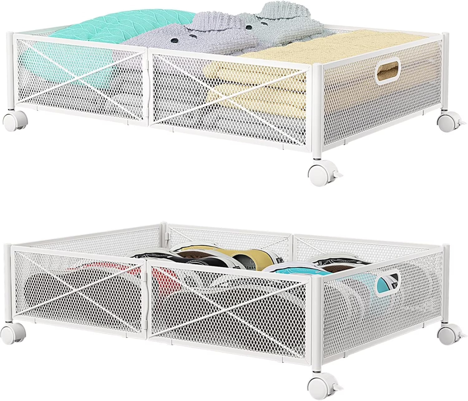 Under Bed Storage Containers with Wheels Under Bed Shoe Storage Organizer Drawer Tool-free Assembly Metal Storage Containers for Bedroom Clothes Shoes Blankets -2PCK – Everyday Household Format for Streamlined Everyday Routines