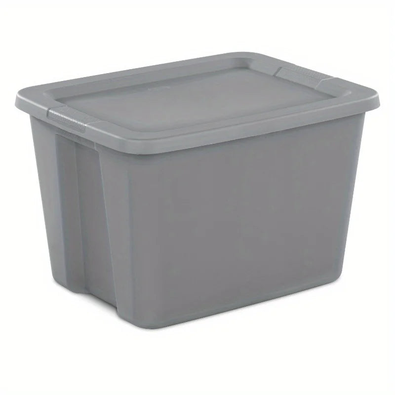 2-Pack 18 Gallon Heavy-Duty Plastic Storage Bins with Snap-On Lids - Durable Stackable Gray Organizers for Home Garage Pantry & Office - Space-Saving Rectangular Design with Reinforced Handles – Stackable Organization for Streamlined Everyday Routines