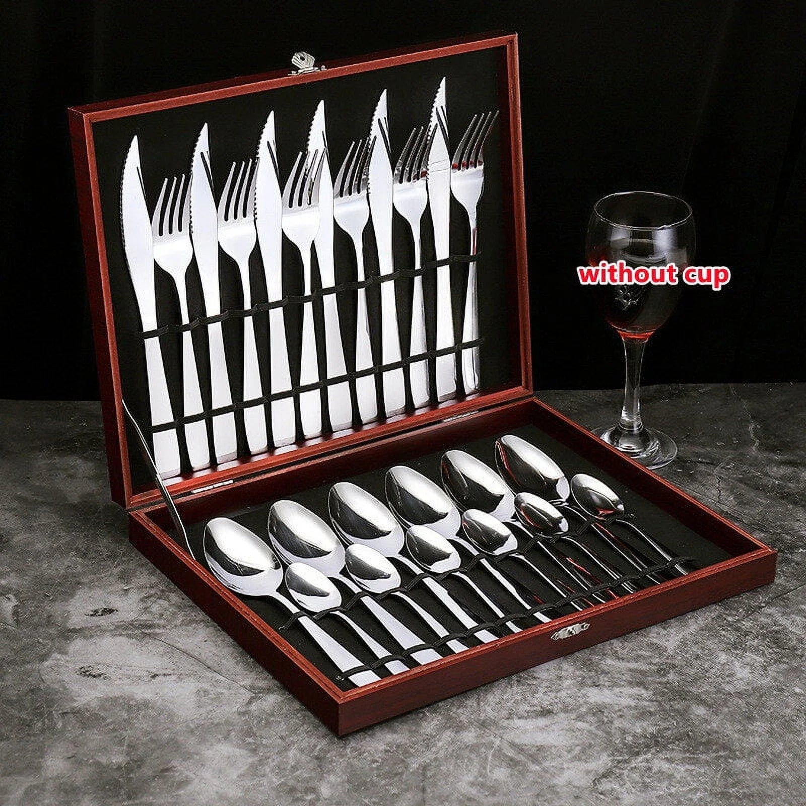 unbranded24 Pcs Stainless Flatware Steel Dish Drying Rack Countertop Cutlery Holder – Convenient Multi-Piece Set for Streamlined Everyday Routines