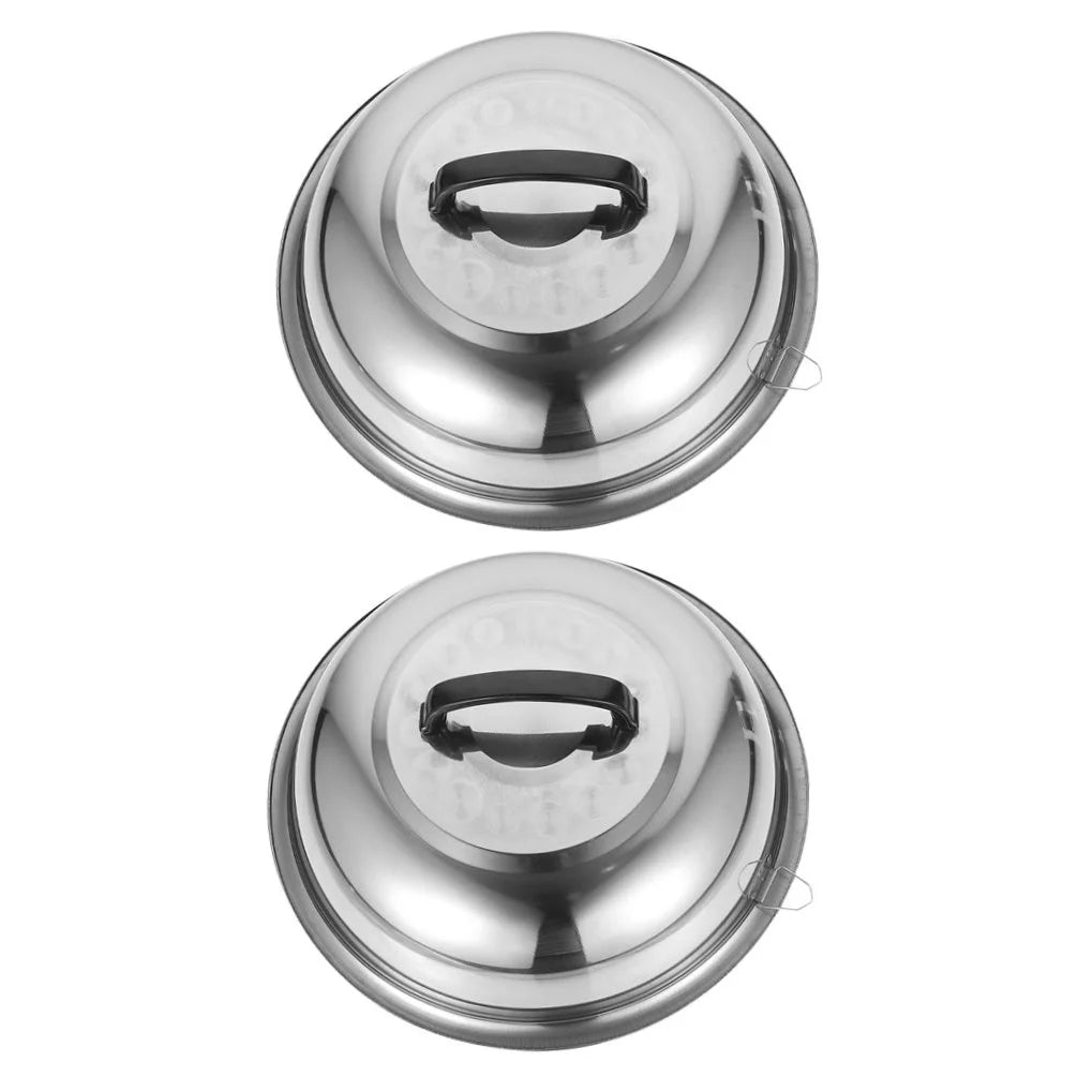 unbranded 2Pcs Stainless Steel Pot Covers 28.5cm Pot Lids Kitchen Accessories (Silver) – Durable Stainless Steel Construction for Streamlined Everyday Routines