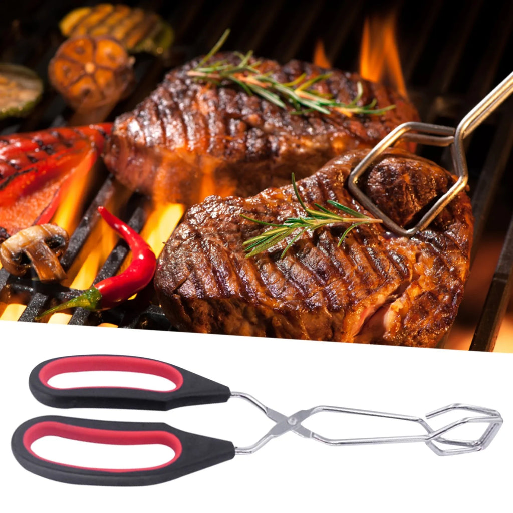 Scissor Tongs with Silicone Tips 23.5x7.5cm Stainless Steel Nonstick Kitchen Cooking Tool – Durable Stainless Steel Construction for Streamlined Everyday Routines