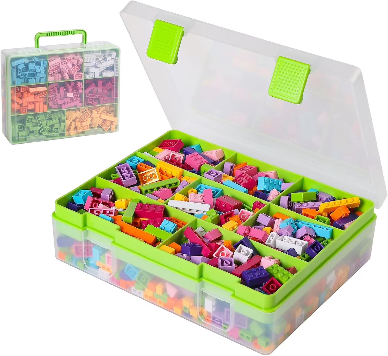 Douorgan Toy Storage Organizer for Lego Stackable Organizer Bins Portable Organizer Containers Storage Box Plastic Case for Bead Bracelet Making DIY Jewelry Nail Charms (Blue) – Stackable Organization for Streamlined Everyday Routines
