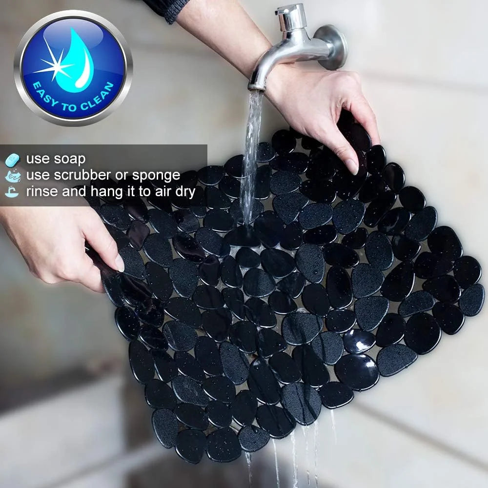 Bligli Pebble Sink Mat 2-Pack - PVC Kitchen Protector for Stainless Steel/Ceramic Dish Drying Mat for Dishes 15.7" x 11.8" Black – Durable Stainless Steel Construction for Streamlined Everyday Routines