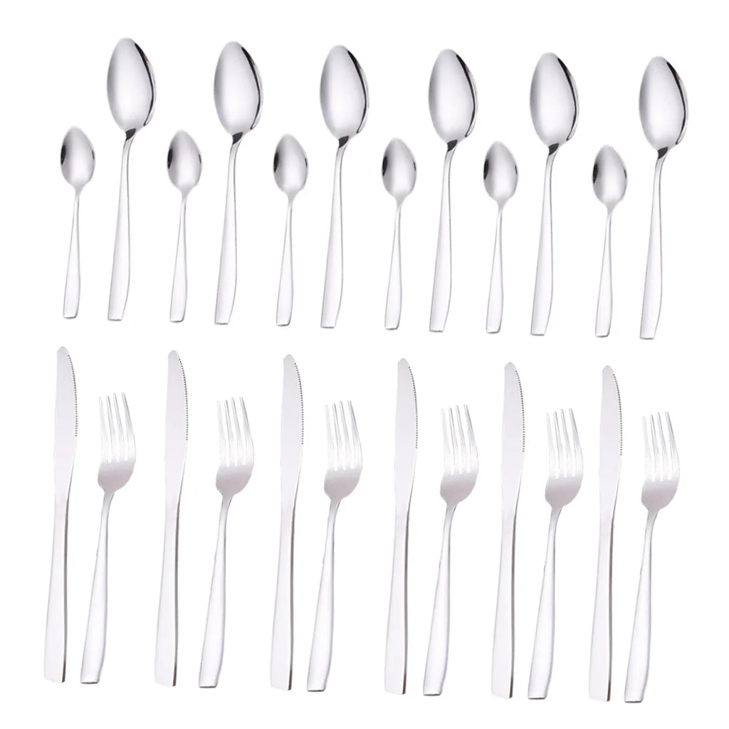 unbranded24 Pcs Stainless Flatware Steel Dish Drying Rack Countertop Cutlery Holder – Convenient Multi-Piece Set for Streamlined Everyday Routines