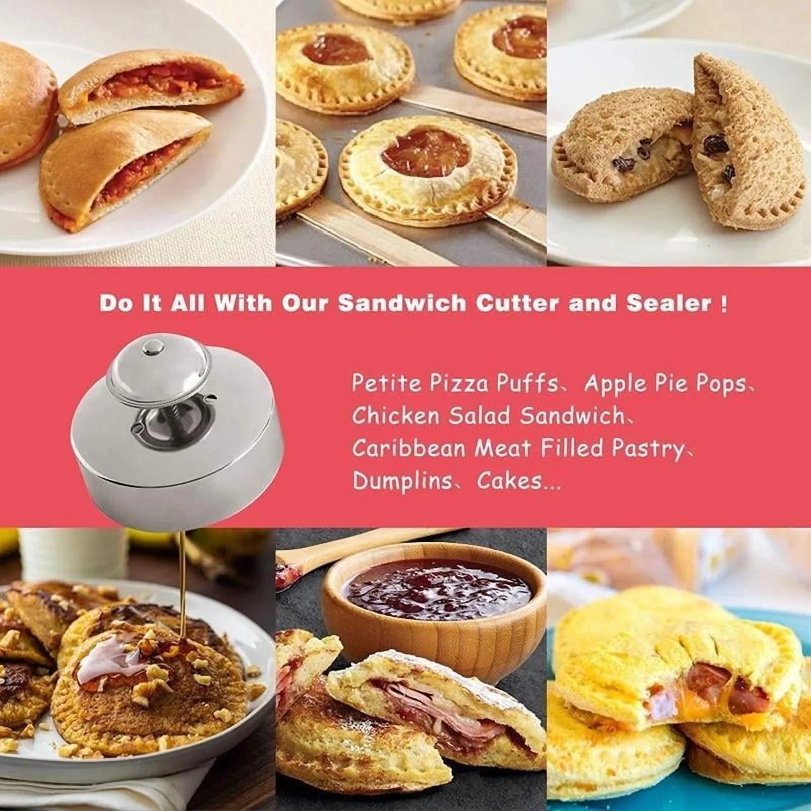 Stainless Steel Sandwich Cutter 1 Count Sandwich Maker Pastry Mold Kitchen Baking Tools Supplies, Kitchen Accessories Summer Essentials – Durable Stainless Steel Construction for Streamlined Everyday Routines
