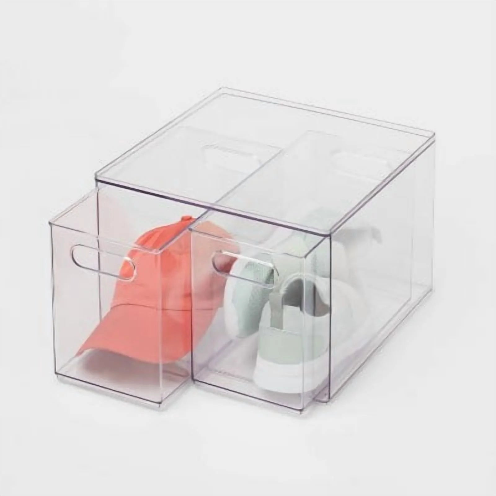 All Purpose 2 Drawer Storage ClearAcrylic Utility Bins,1352 Volume,H 12.6D 12.2 – Practical Home Organization for Streamlined Everyday Routines