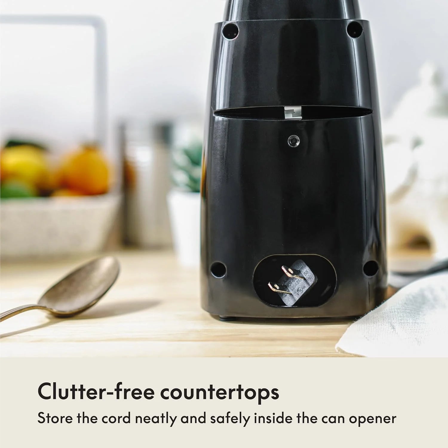 Electric Can Opener and Knife Sharpener Multifunctional Jar and Bottle Opener with Removable Cutting Lever and Cord Storage Stainless Steel Blade – Durable Stainless Steel Construction for Streamlined Everyday Routines