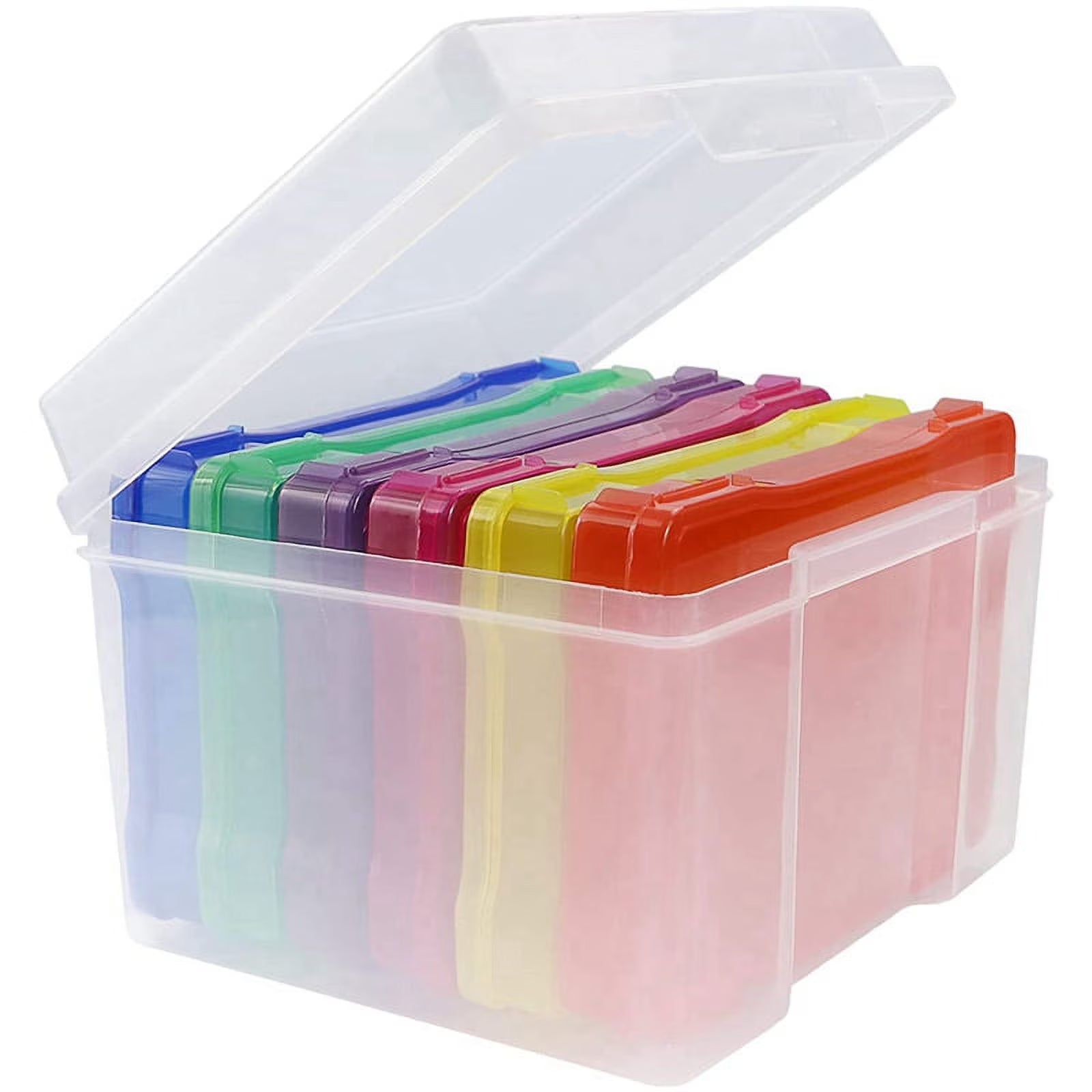 5X7 Inch Photo Storage Box Organizer Picture Containers Multicolor Plastic Craft Keeper Case – Practical Home Organization for Streamlined Everyday Routines