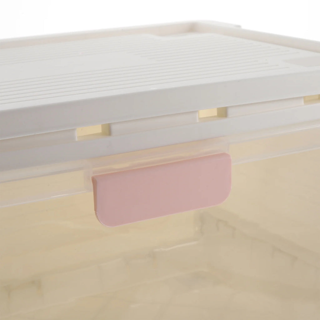 Storage Bins Boxes with Lids Heavy Duty Collapsible Crate Pink – Foldable Space-Saving Design for Streamlined Everyday Routines
