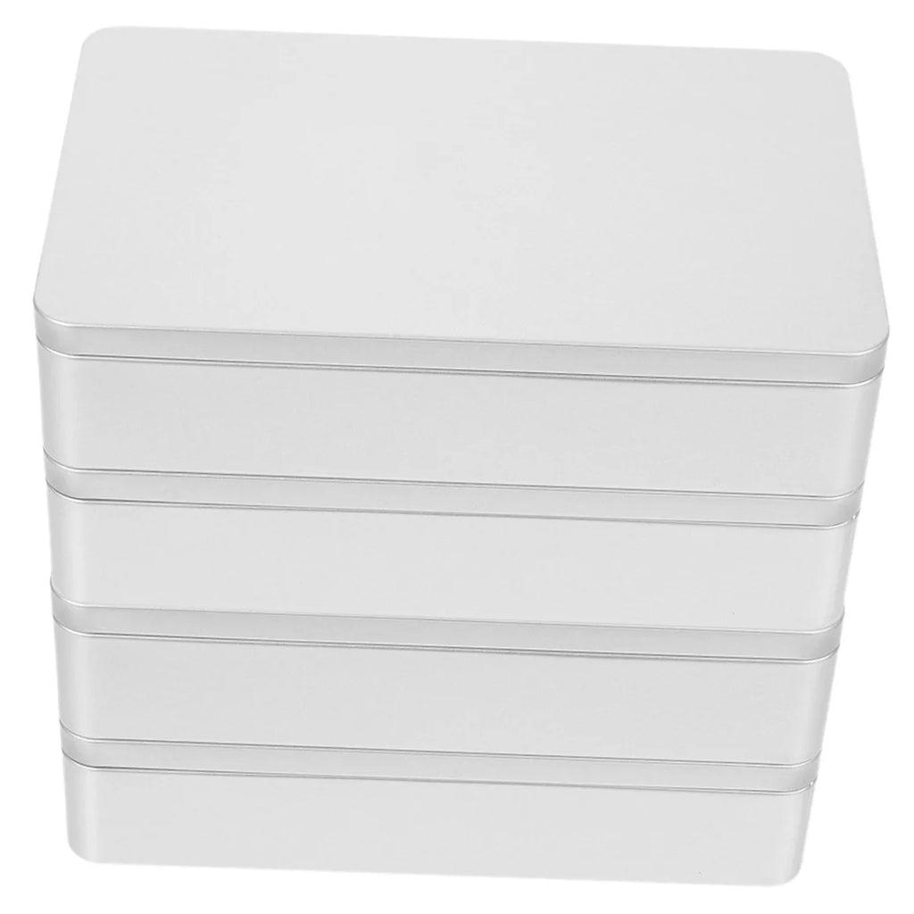 4 Pcs Collapsible Storage Bins Metal Tin Box Compact Lightweight Travel – Multiroom Organization Format for Streamlined Everyday Routines