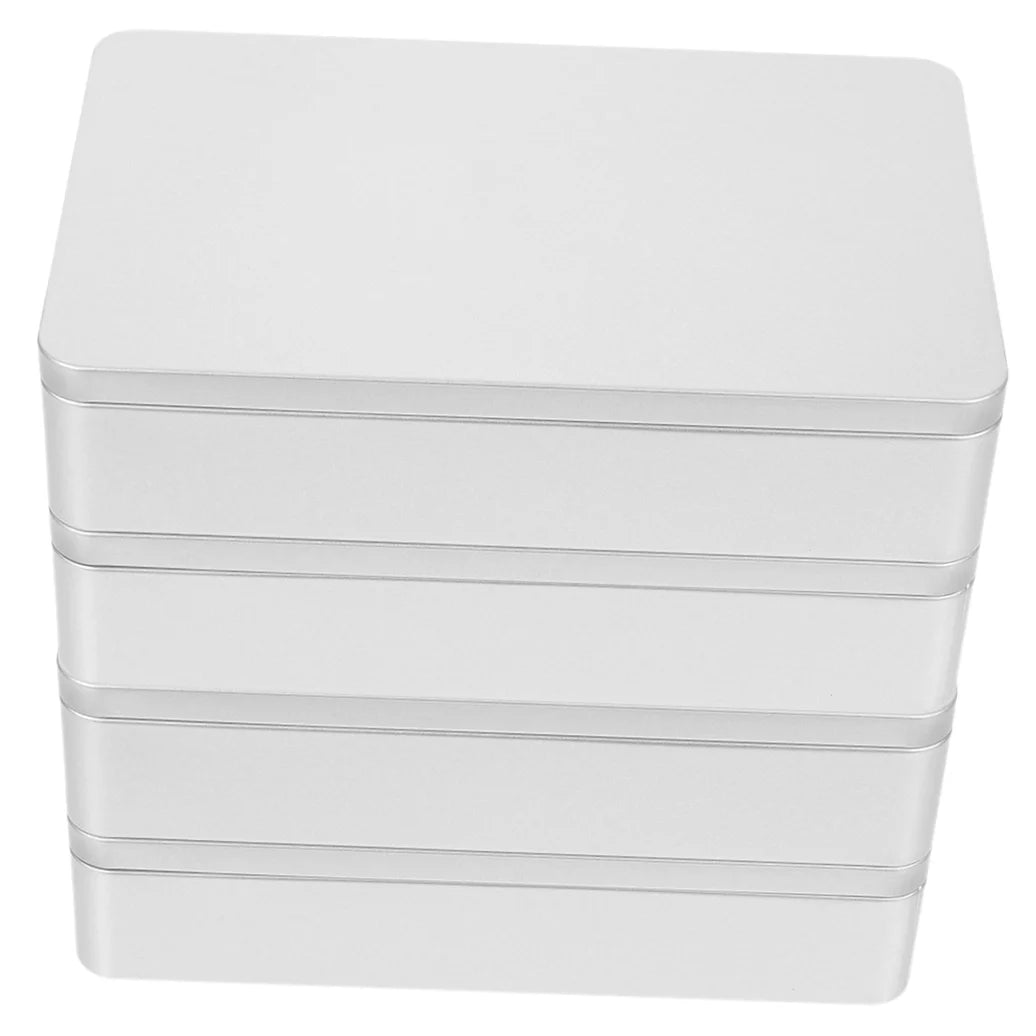 4 Pcs Collapsible Storage Bins Metal Tin Box Compact Lightweight Travel – Multiroom Organization Format for Streamlined Everyday Routines