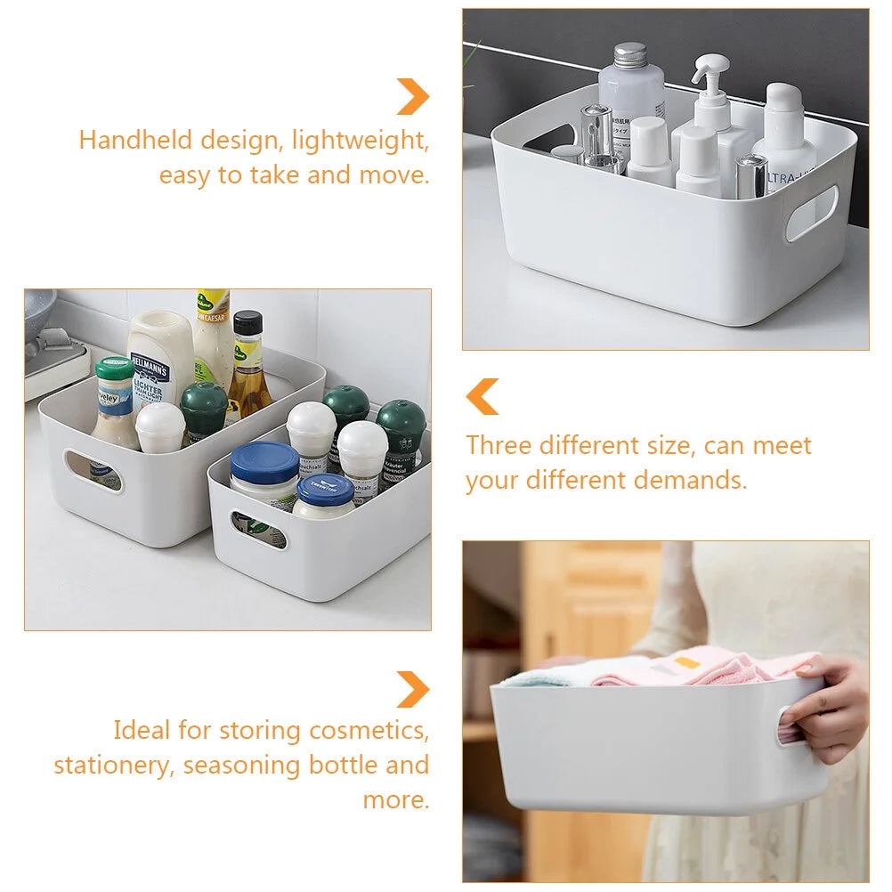 Basket Storage Box Three-Piece Set Medium Containers Boxes – Convenient Multi-Piece Set for Streamlined Everyday Routines