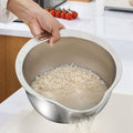 Rice Washer Strainer Bowl Stainless Steel Rice Washing Bowl Rice Colander Fruit and Vegetable Strainer Kitchen Tool A – Durable Stainless Steel Construction for Streamlined Everyday Routines