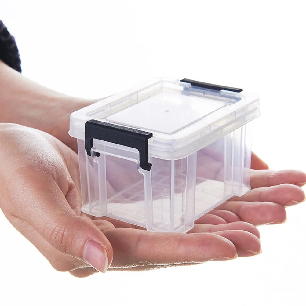 4Pcs Multi-functional Toy Storage Box Plastic Sundries Organizer with Lid Handles 8.5x6.5x5.0cm – Secure Lid Design for Streamlined Everyday Routines