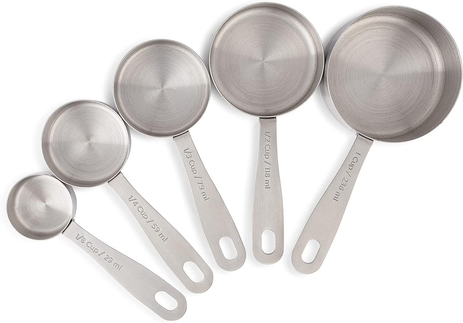 Stainless Steel Measuring Cups Heavy-Duty 5-Piece Set with Storage Ring – Kitchen Measuring Tools – Durable Stainless Steel Construction for Streamlined Everyday Routines