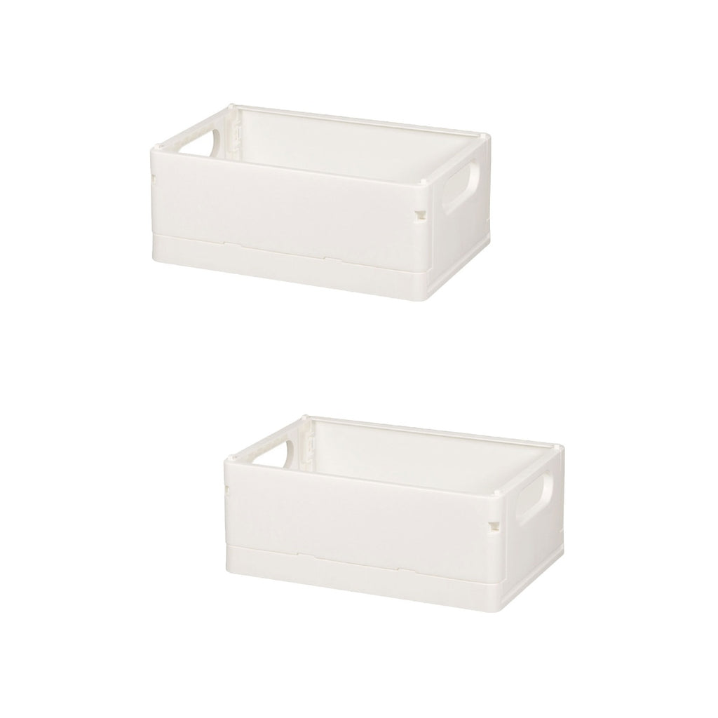 2pcs Household Storage Box Storage Organizer Box Foldable Box Plastic Desktop Makeup Storage Case – Foldable Space-Saving Design for Streamlined Everyday Routines