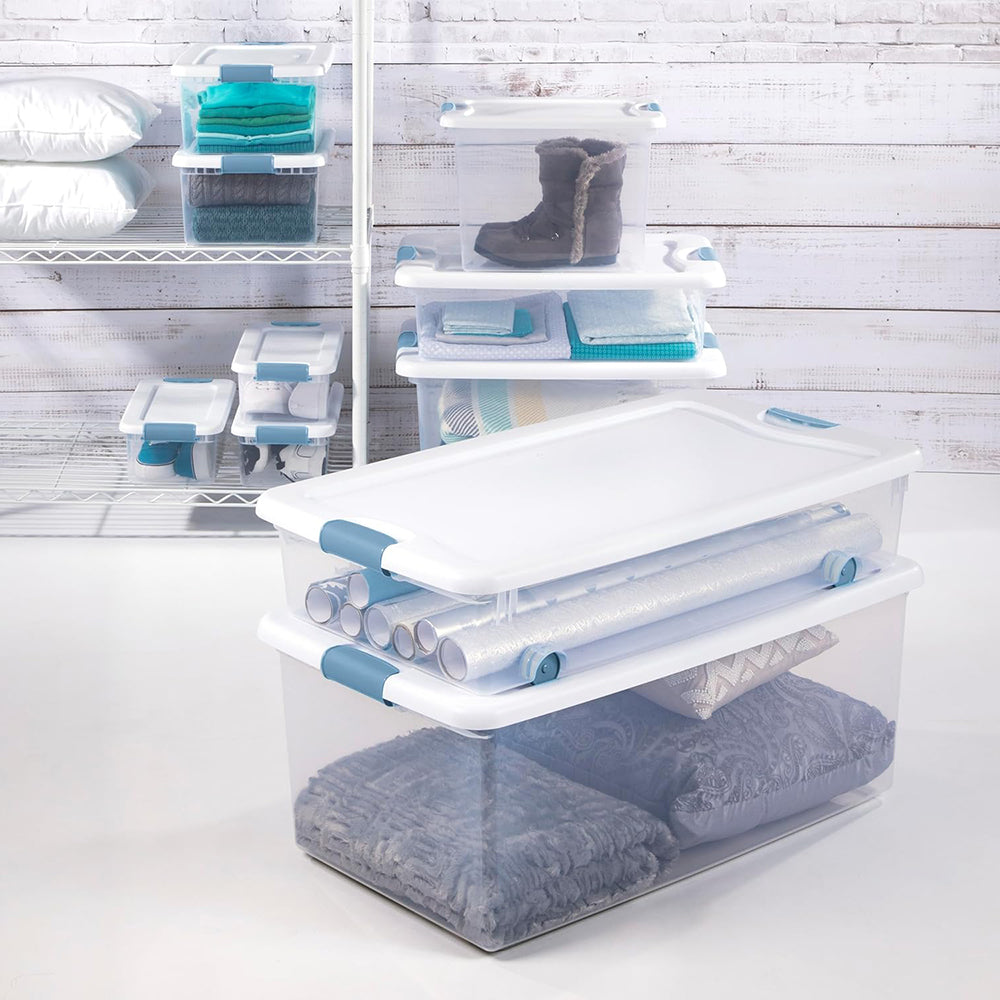 12-Pack Latching Box Stackable Storage Bins with Lids Clear Plastic 6 Quart – Stackable Organization for Streamlined Everyday Routines