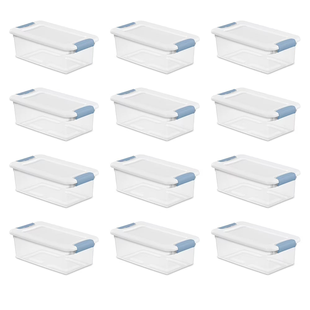 12-Pack Latching Box Stackable Storage Bins with Lids Clear Plastic 6 Quart – Stackable Organization for Streamlined Everyday Routines