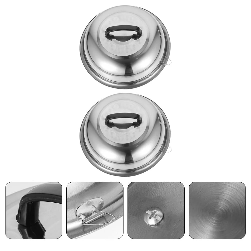 unbranded 2Pcs Stainless Steel Pot Covers 28.5cm Pot Lids Kitchen Accessories (Silver) – Durable Stainless Steel Construction for Streamlined Everyday Routines