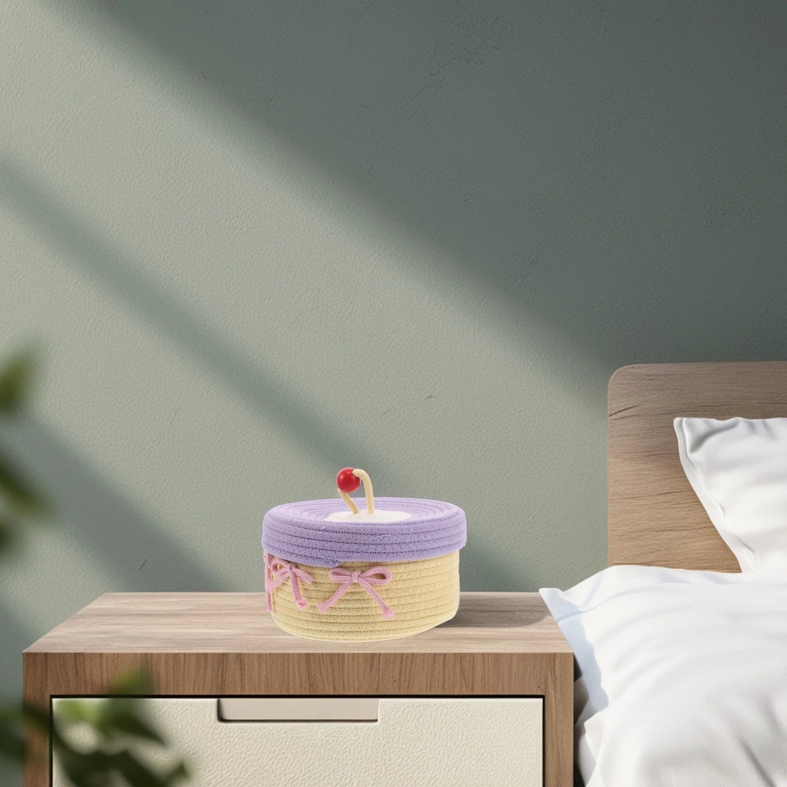 Woven Cotton Rope Basket With Lid Jewelry Storage Box Cute Basket Cotton Rope Basket Storage Woven Basket Woven Rope Basket Bathroom Basket Organizer – Secure Lid Design for Streamlined Everyday Routines