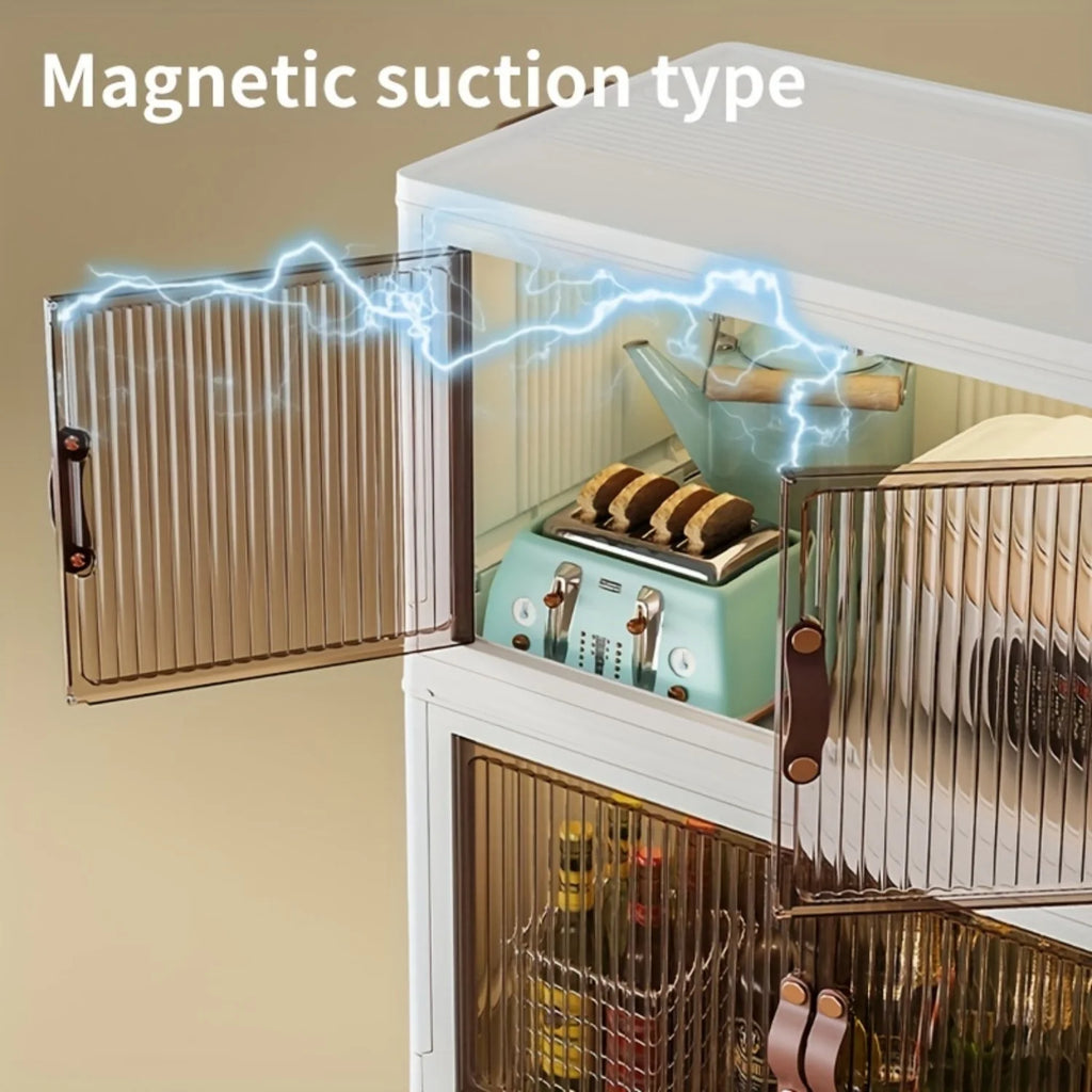 5-layer folding storage box magnetic cabinet door plastic drawer storage rack suitable for bedrooms study rooms toy rooms offices easy and convenient to move multi-layer storage box – Practical Home Organization for Streamlined Everyday Routines
