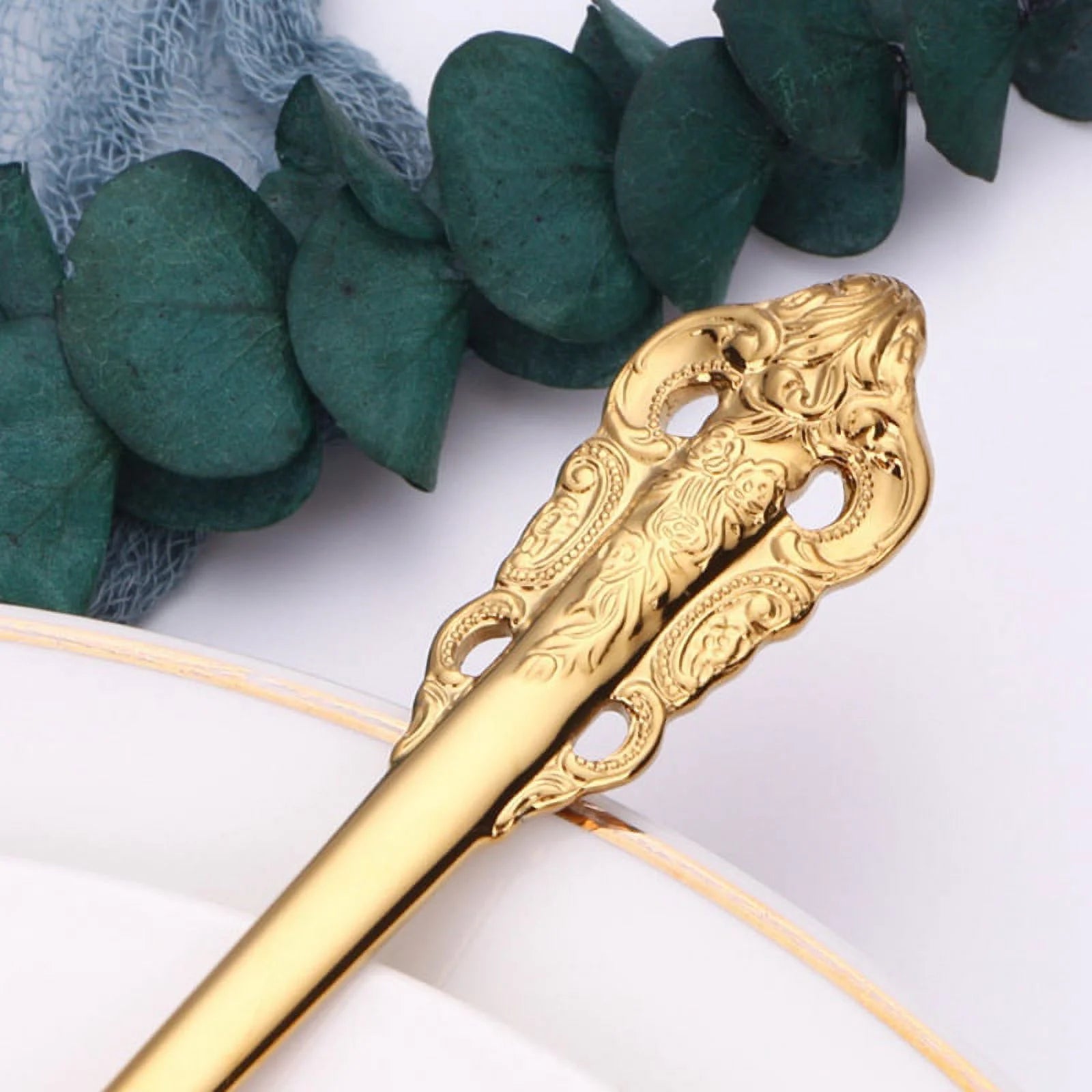 304 Stainless Steel Soup Ladle Cooking Tool Kitchen Gold Plated Spoon – Durable Stainless Steel Construction for Streamlined Everyday Routines