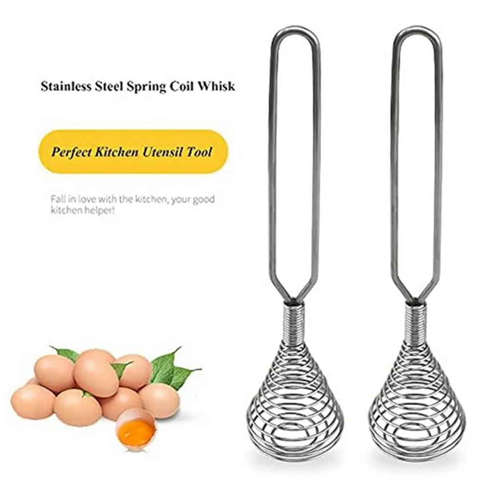 Stainless Steel Spring Coil Whisk Wire Whip-Cream Egg Beater -Cream Hand Mixer Kitchen Tool Accessories for Mixing – Durable Stainless Steel Construction for Streamlined Everyday Routines