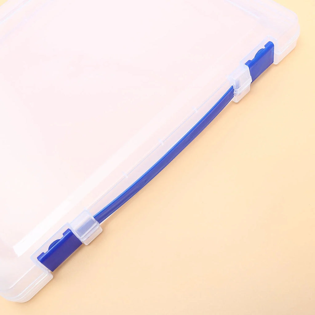 Transparent Storage Box Clear Plastic Document Paper Filling File Case Portable Ducoment Storage Holder with Blue Buckle – Everyday Household Format for Streamlined Everyday Routines