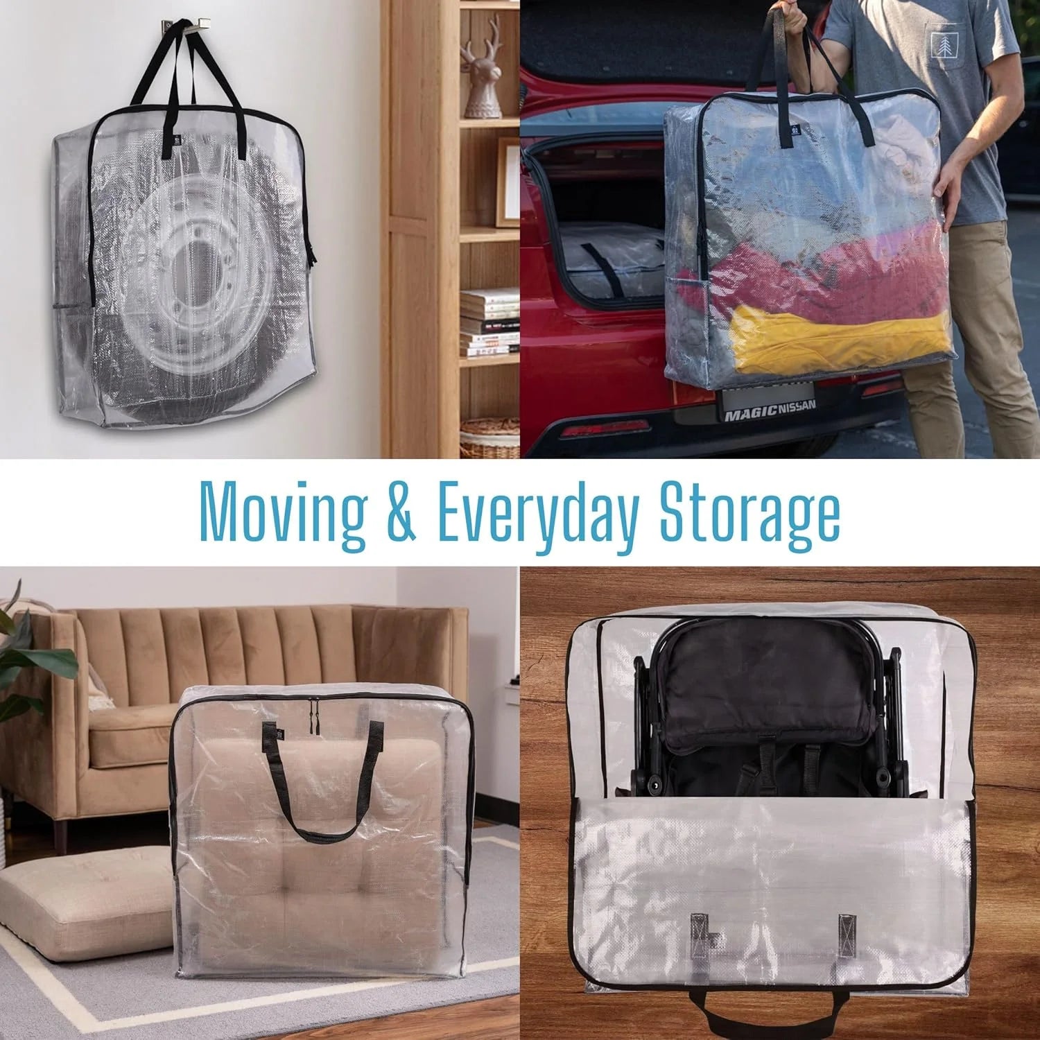 4 Pack Wreath Storage Bag Summer Christmas Decoration Garland Container 30 Inch Clear Door Wreath Organizers Moving Boxes Packing Supplies for College – Clear-View Organization for Streamlined Everyday Routines