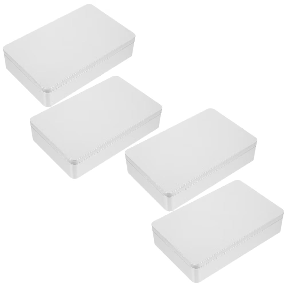 4 Pcs Collapsible Storage Bins Metal Tin Box Compact Lightweight Travel – Everyday Household Format for Streamlined Everyday Routines