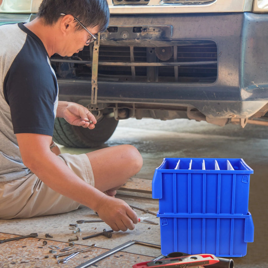 Parts Box Screw Partitions Design Blue Storage Container – Compartmented Organization for Streamlined Everyday Routines