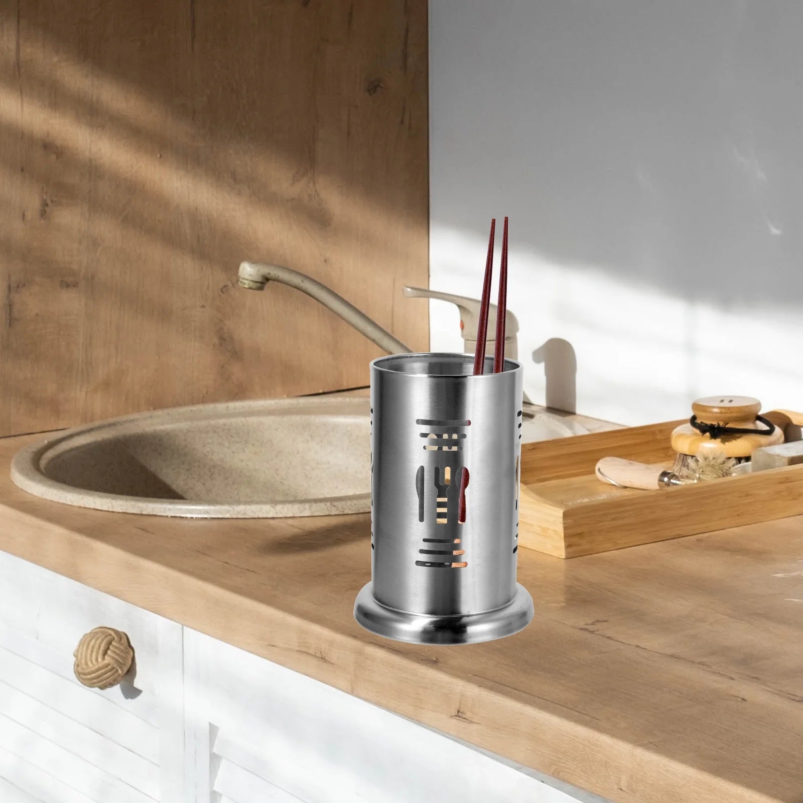 unbrandedDishwasher Stainless Steel Chopstick Holder Kitchen Utensil Container Organizer – Durable Stainless Steel Construction for Streamlined Everyday Routines